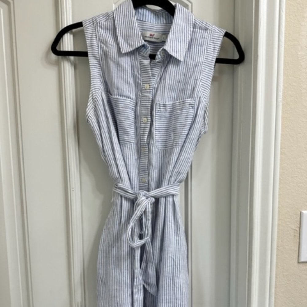 Vineyard Vines Blue & White Striped Shirt Dress